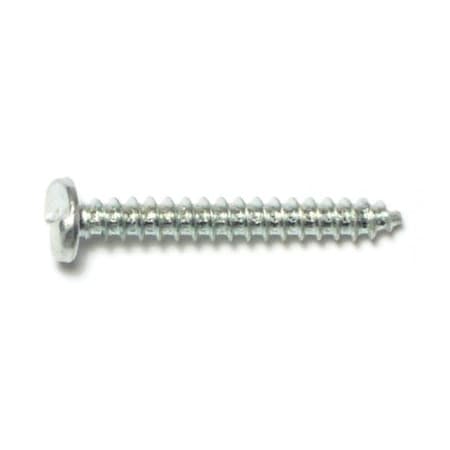 Midwest Fastener Sheet Metal Screw, #8 x 1-1/4 in, Zinc Plated Steel Pan Head Slotted Drive, 100 PK 50965
